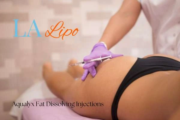 Woman having fat dissolving injections Chessington on thighs