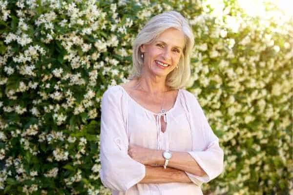 Older woman happy with urinary incontinence treatment Chessington