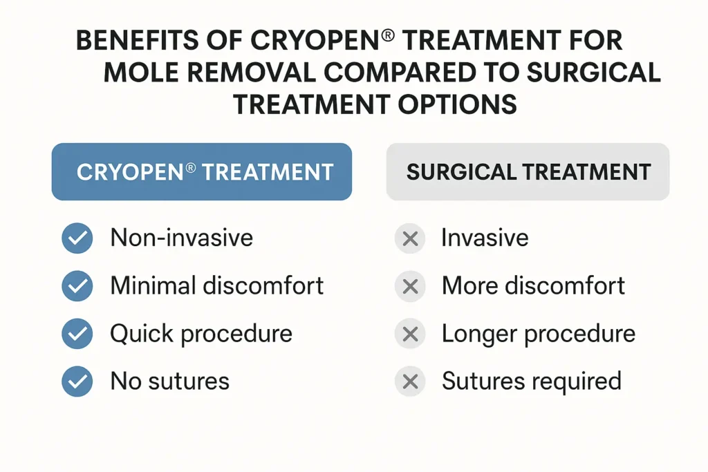 Benefits of facial mole removal Chessington - call our team today to book a consultation